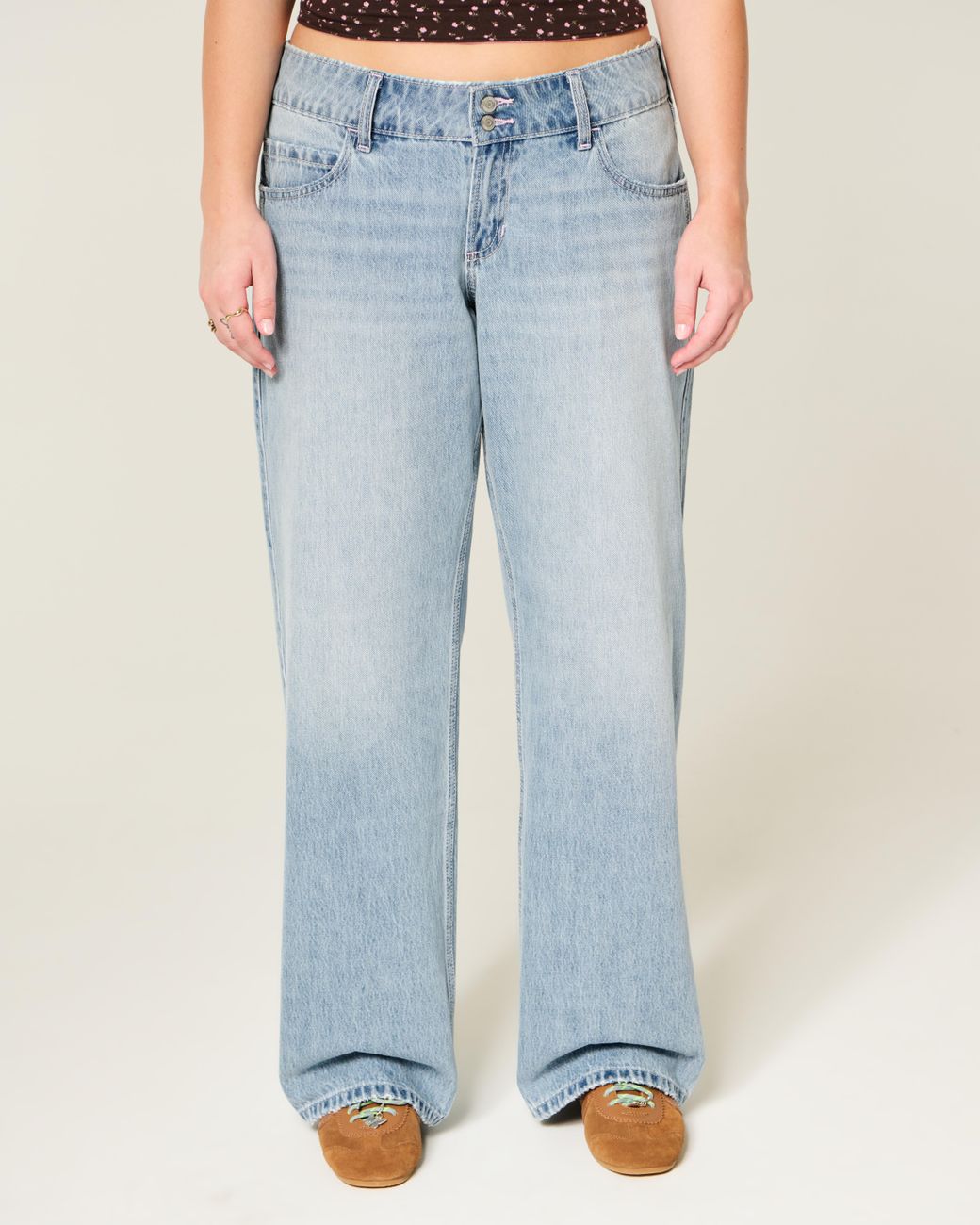 Hollister Blue Low-rise Y2k Light Wash Baggy Jeans