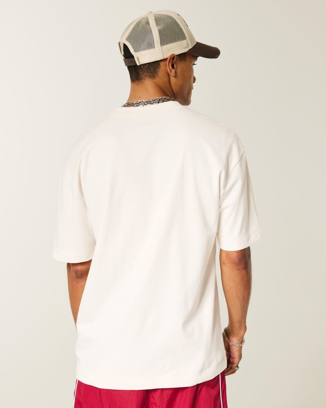 Hollister White Boxy Logo Cooling Tee for men
