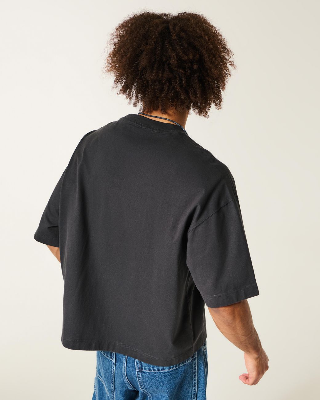 Hollister Black Heavyweight Mclaren Graphic Football Jersey for men