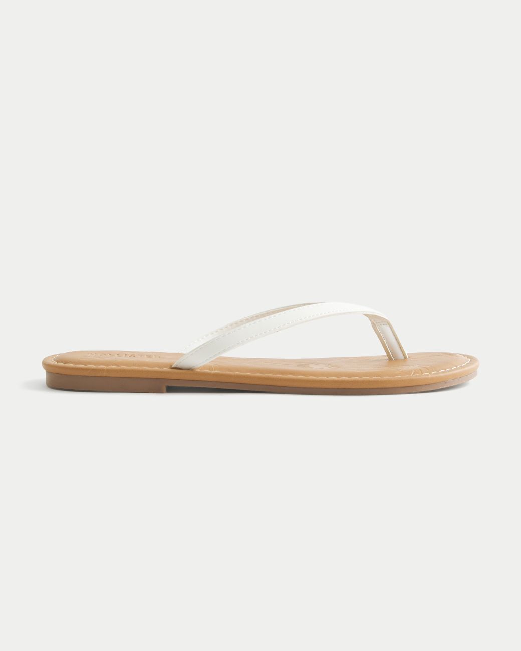Hollister Natural Faux Leather Flip Flops
