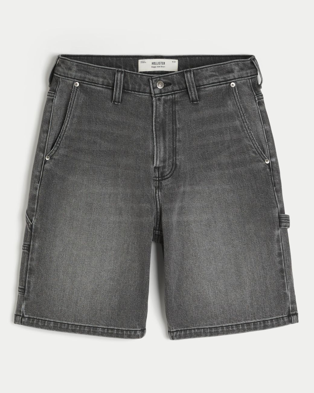 Hollister Gray Washed Black Painter Jean Shorts for men