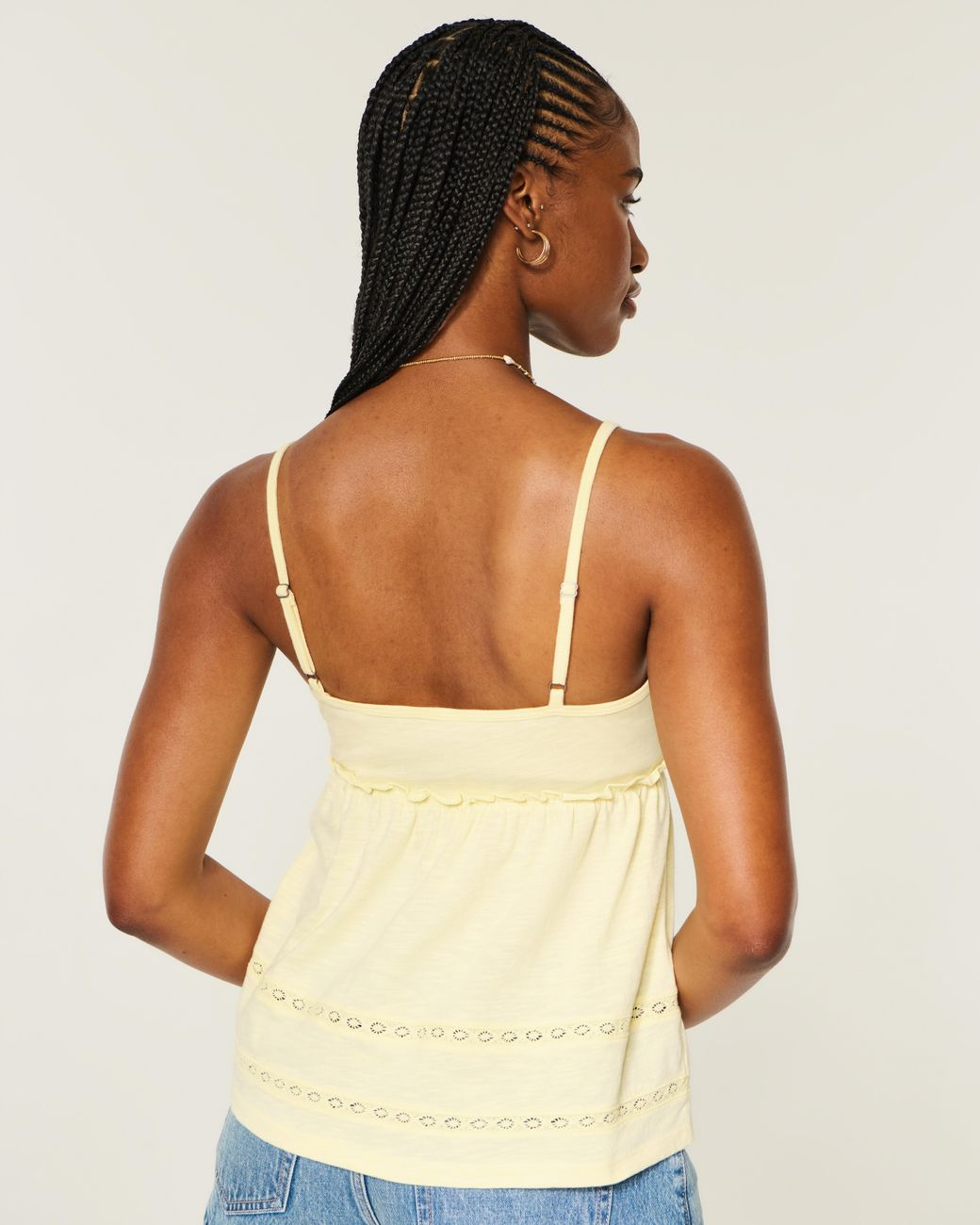 Hollister Yellow Tie-front Babydoll Top