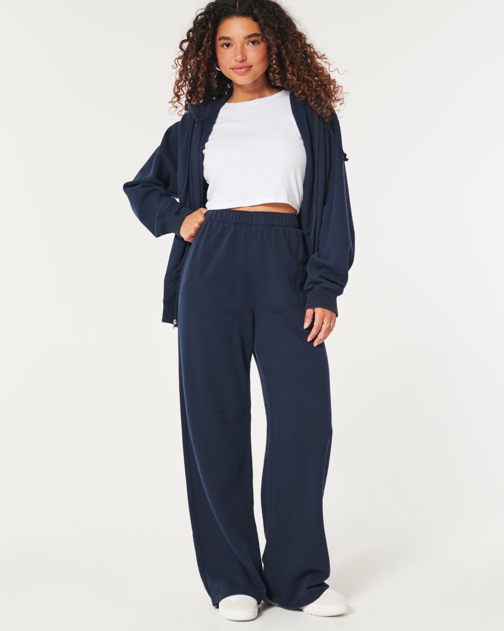Hollister Feel Good Ultra High rise Wide leg Sweatpants in Blue Lyst UK
