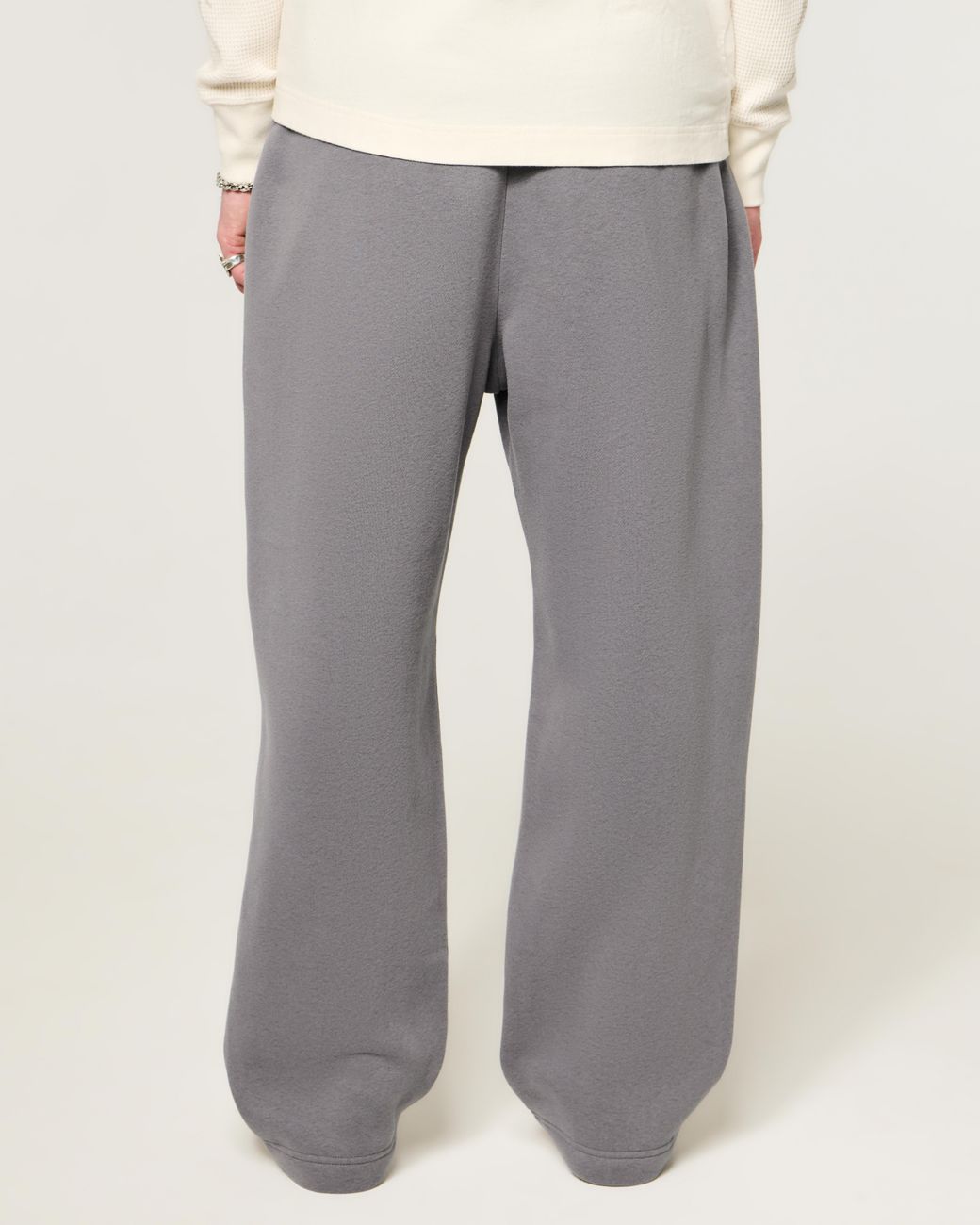 Hollister Gray Stud Detail Baggy Sweatpants for men