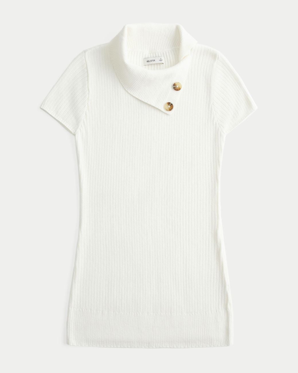 Hollister White Short-sleeve Tunic Sweater