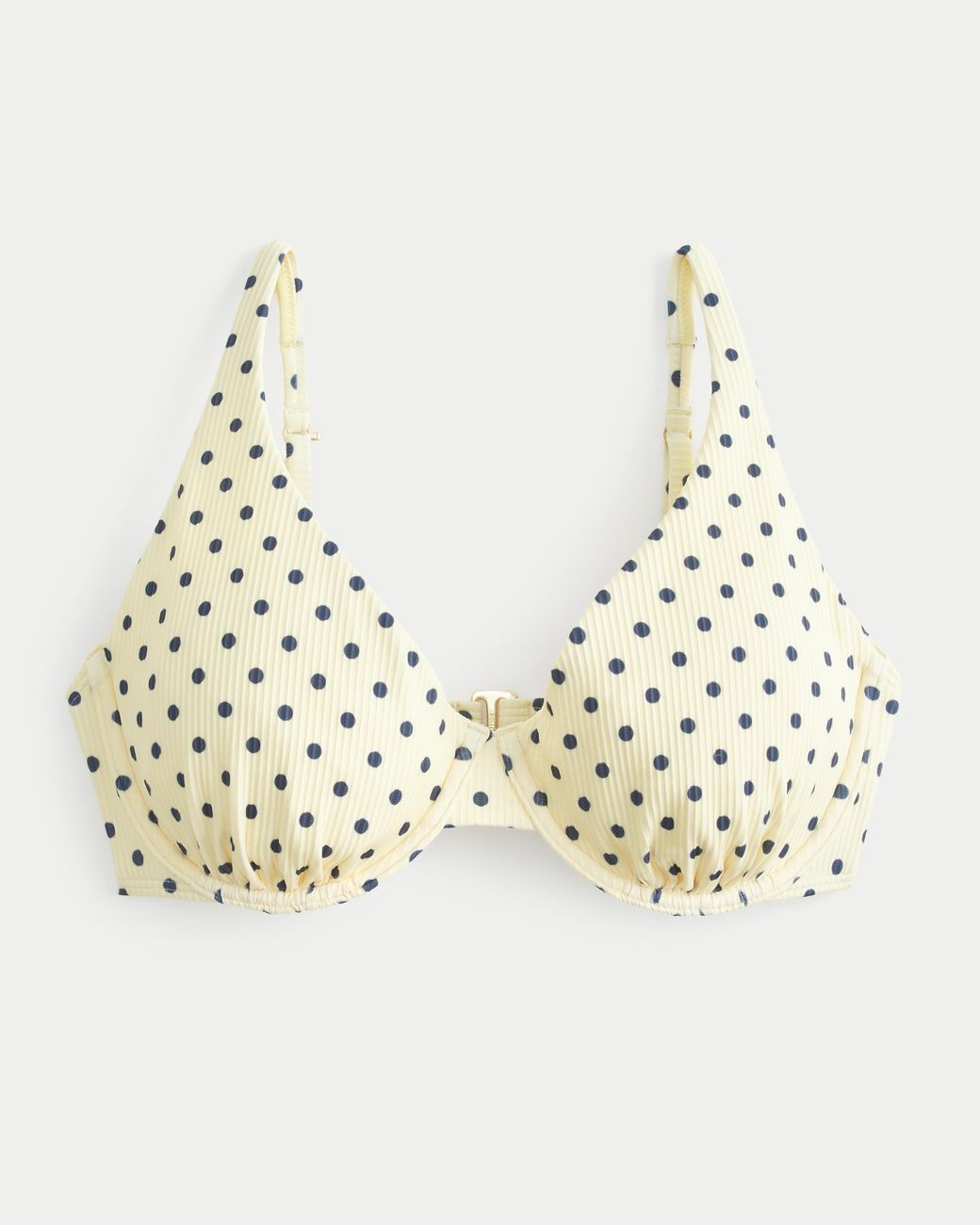Hollister Metallic Curvy High Apex Ribbed Underwire Bikini Top
