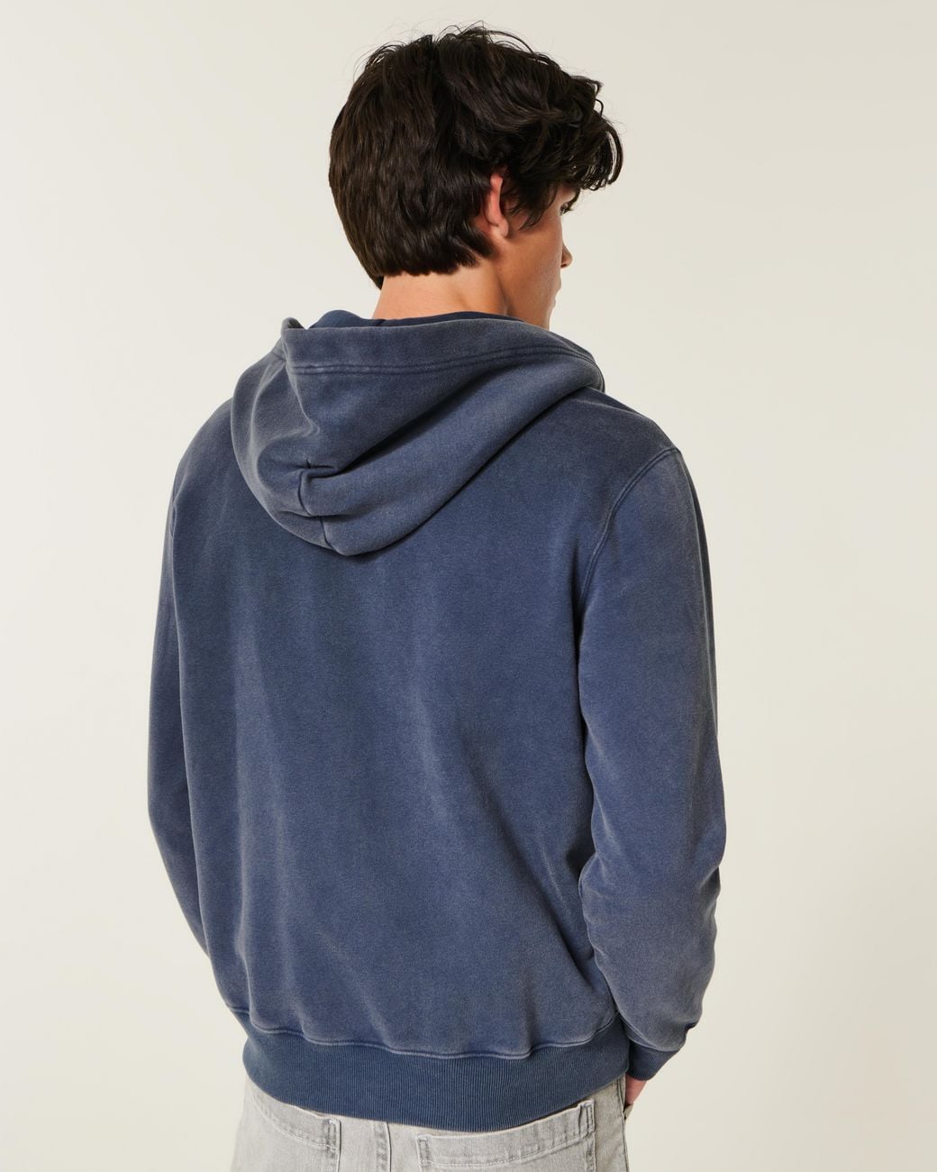 Hollister Blue Zip-up True Love Graphic Hoodie for men