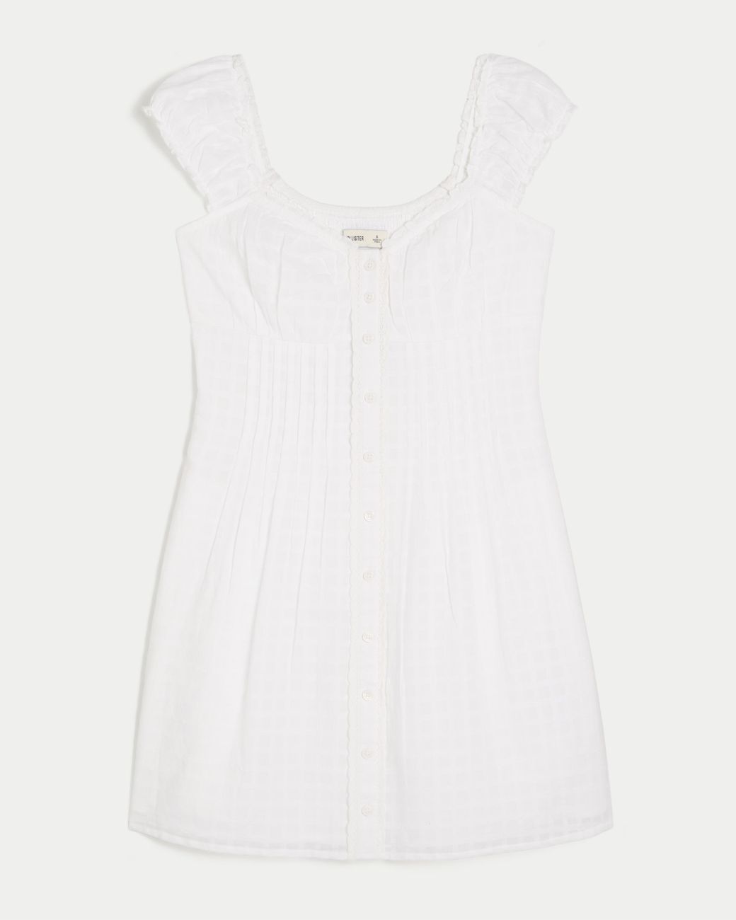 Hollister White Cap Sleeve Button Front Mini Dress