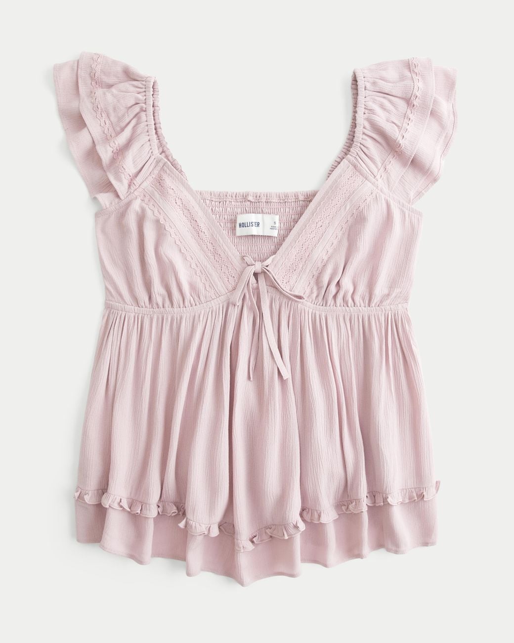 Hollister Pink Easy Handkerchief Hem Babydoll Top