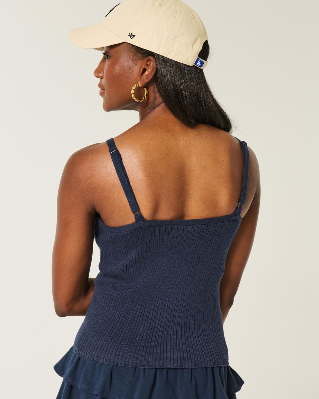 Hollister Blue Button Front Sweater Tank