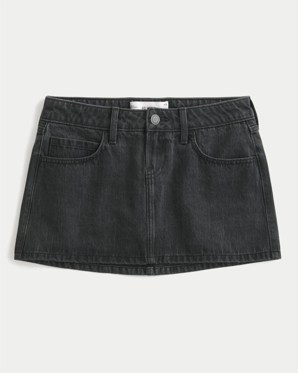 Hollister Black Curvy Low-rise Denim Mini Skort