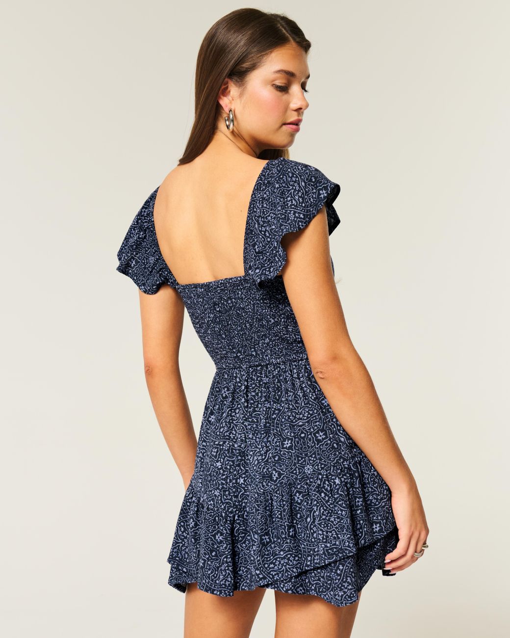 Hollister Cinch-bust Mini Skort Dress in Blue