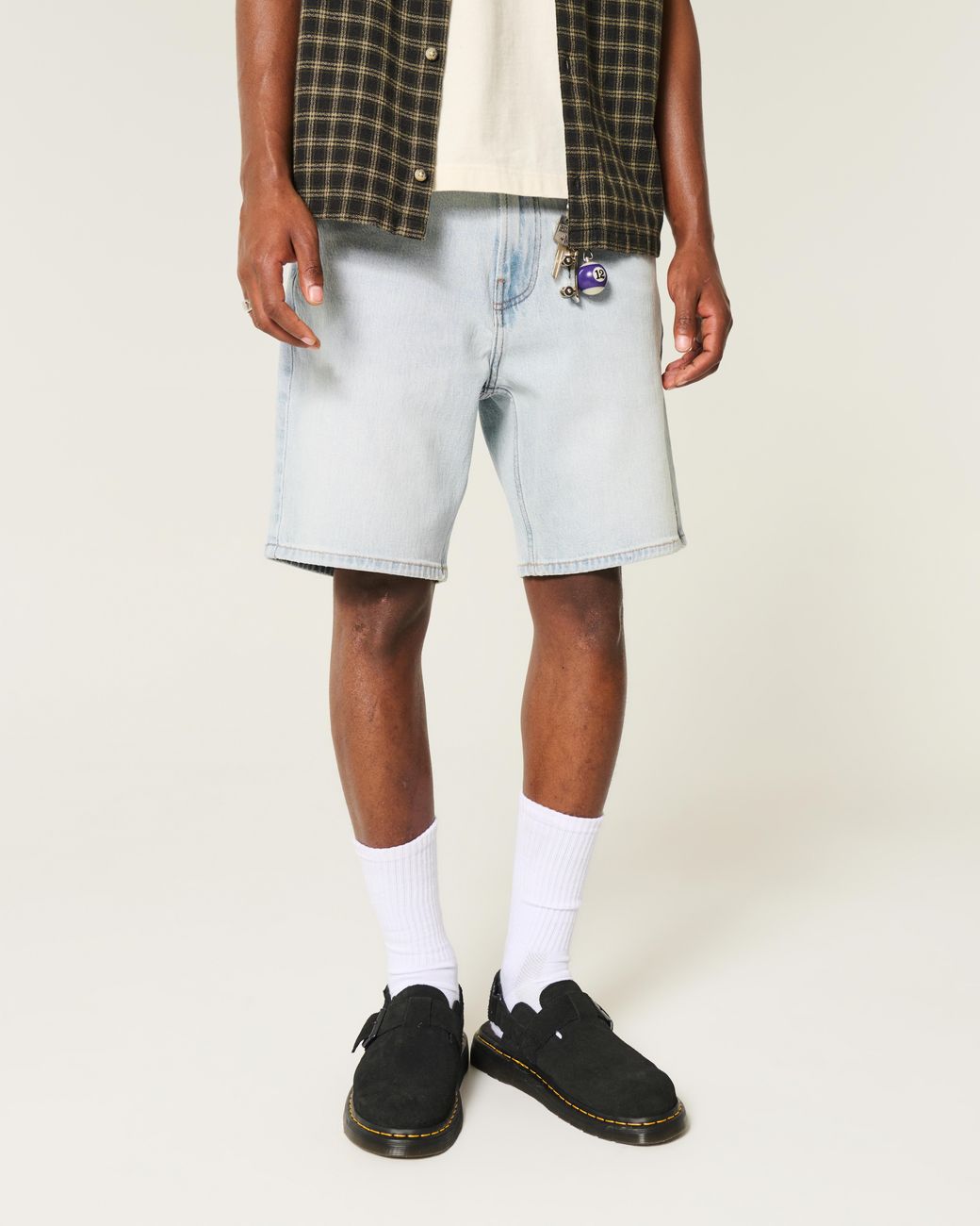 Hollister Blue Above-the-knee Loose Denim Shorts for men