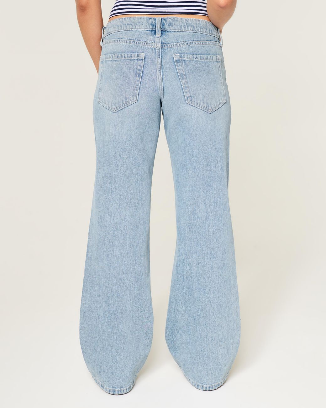 Hollister Blue Ultra Low-rise Light Wash Baggy Jeans