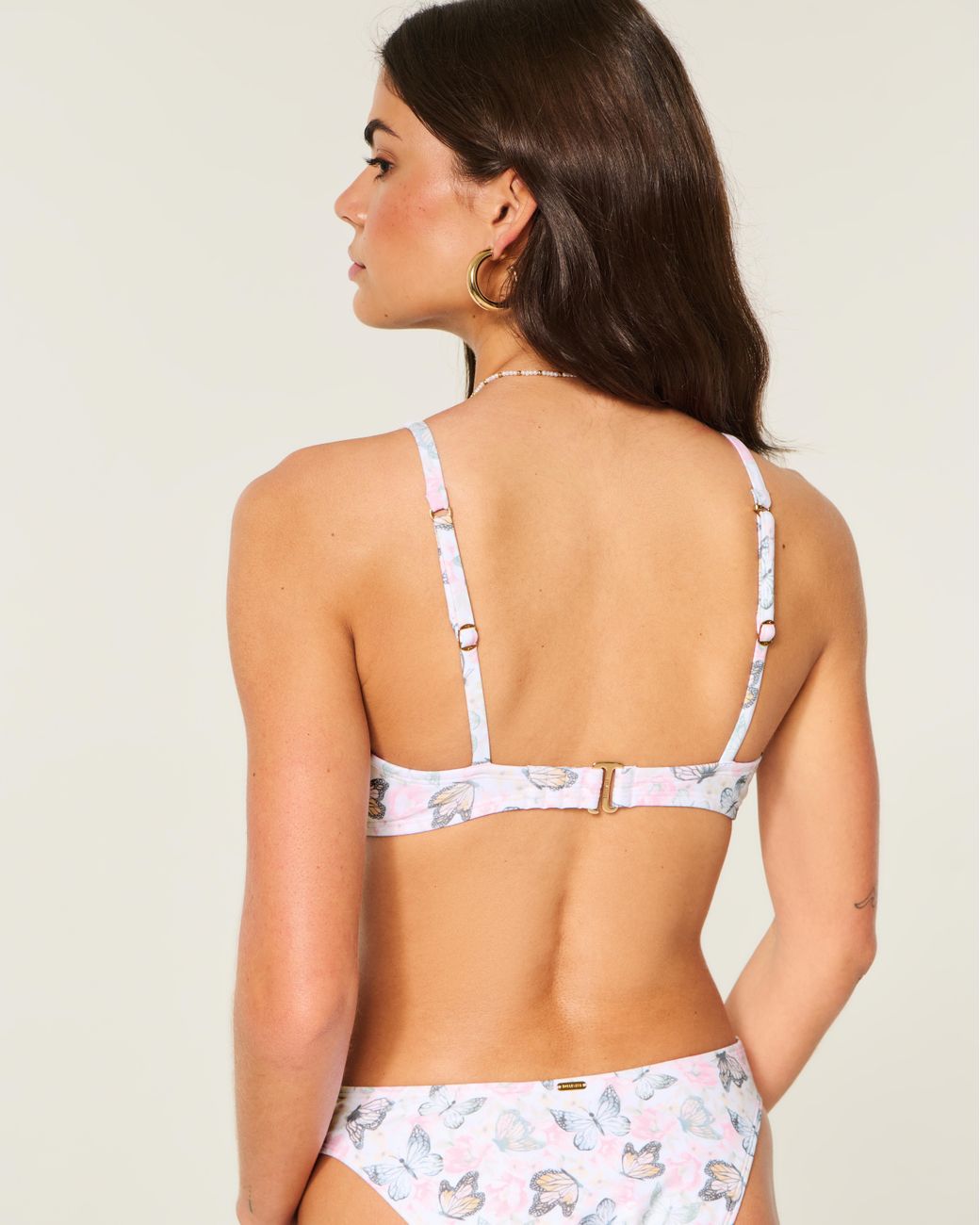 Hollister White Curvy Crochet-style Trim Underwire Bikini Top