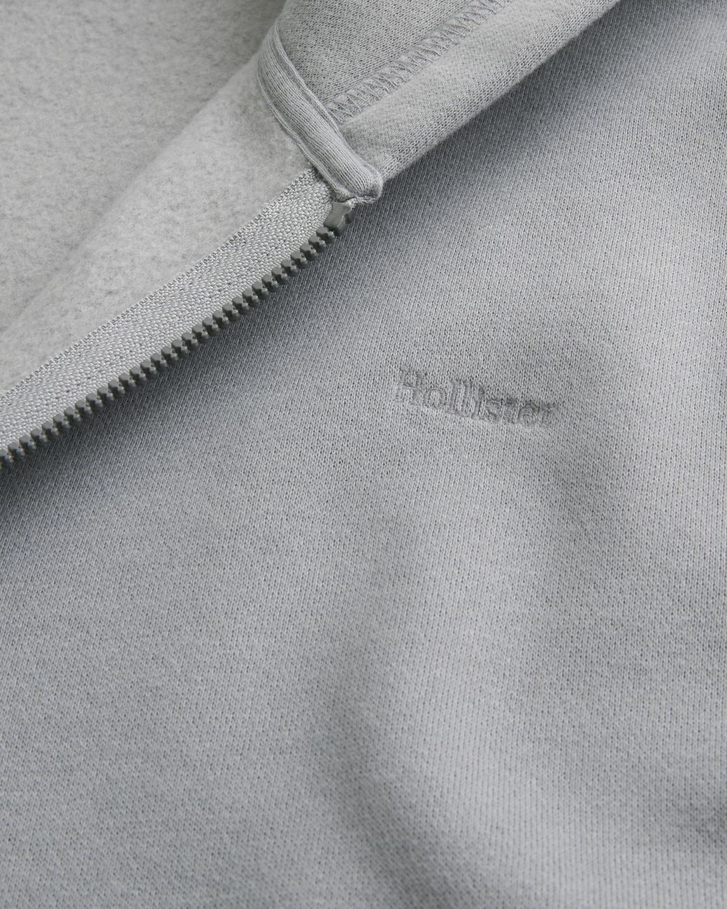 Hollister Gray Boxy Zip-up Hoodie for men