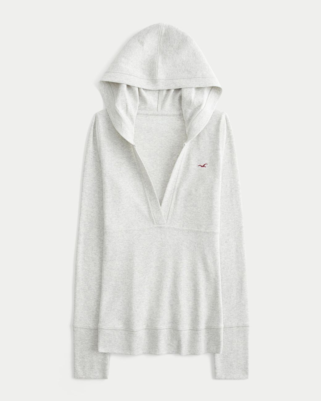Hollister White Knit Icon Hoodie