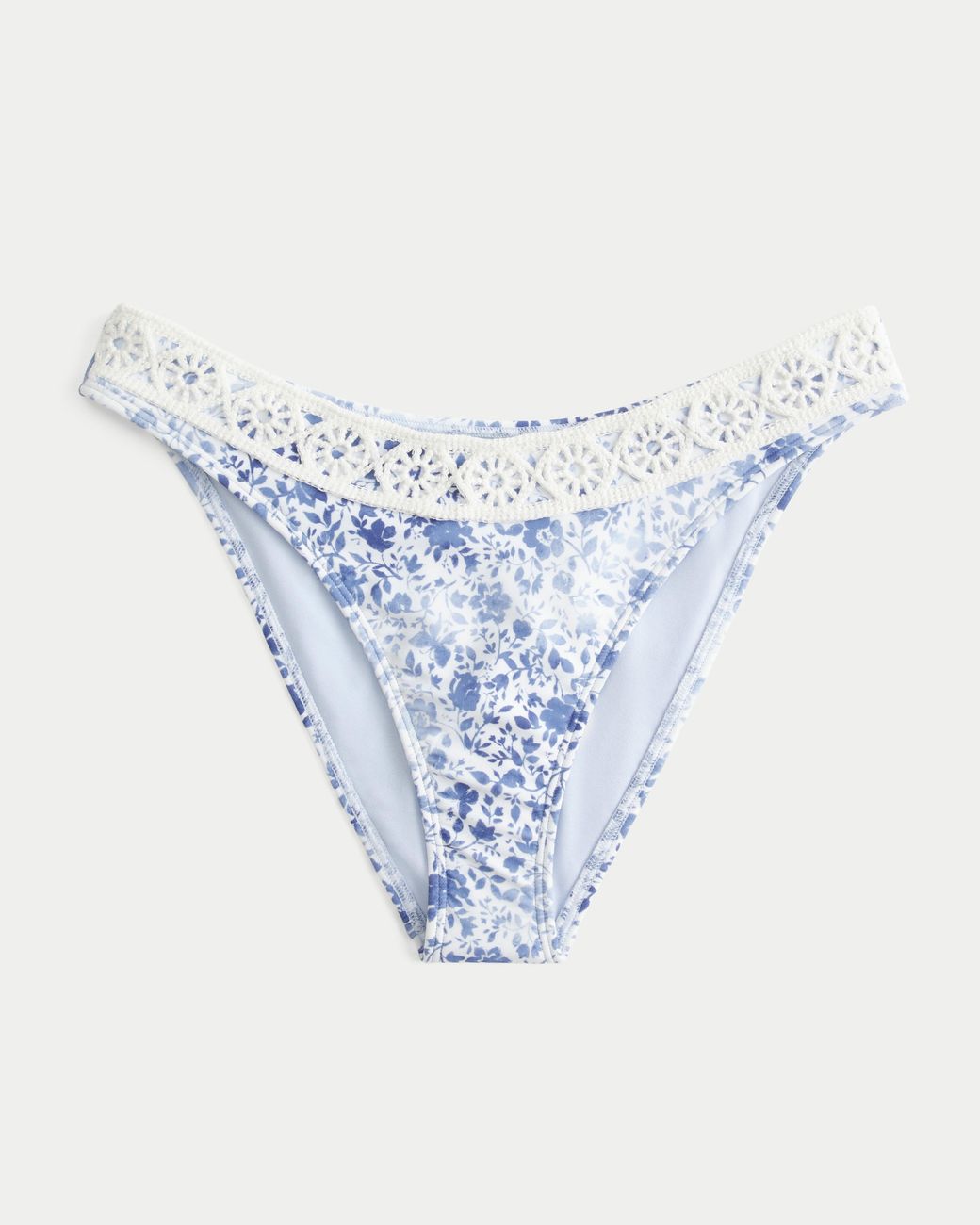 Hollister Blue Crochet-style Trim Cheeky Bikini Bottom