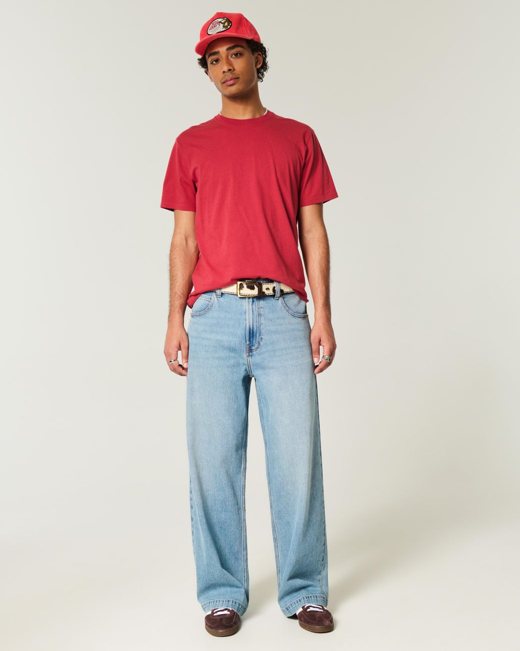 Hollister Red Classic Fit Crew T-shirt for men