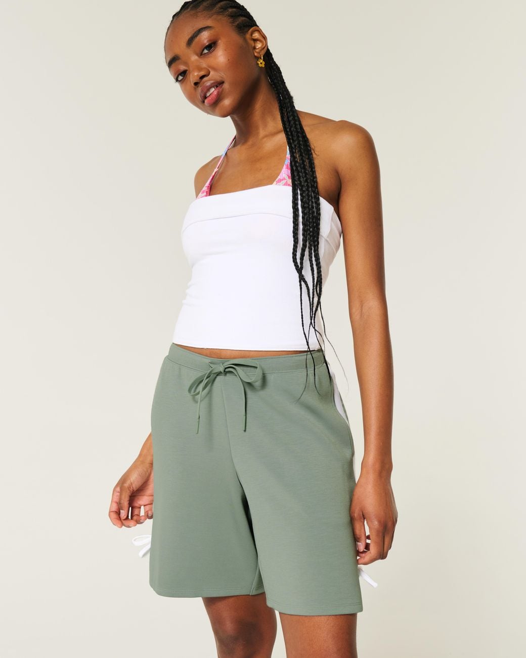 Hollister Green Gilly Hicks Active Cooldown Side Bow Shorts