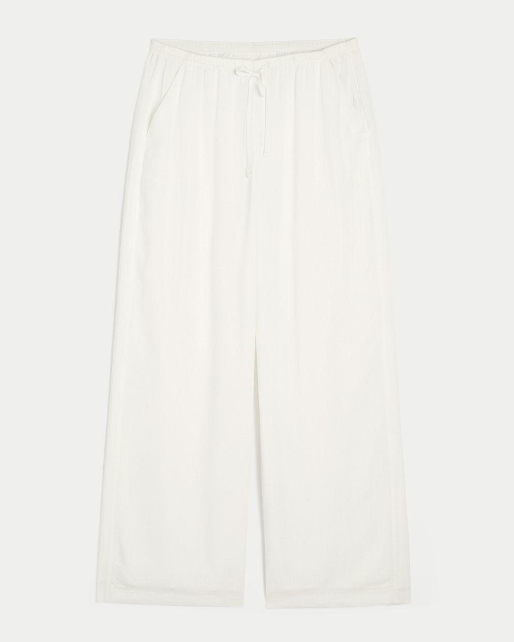 Hollister White Slub Pull-on Pants