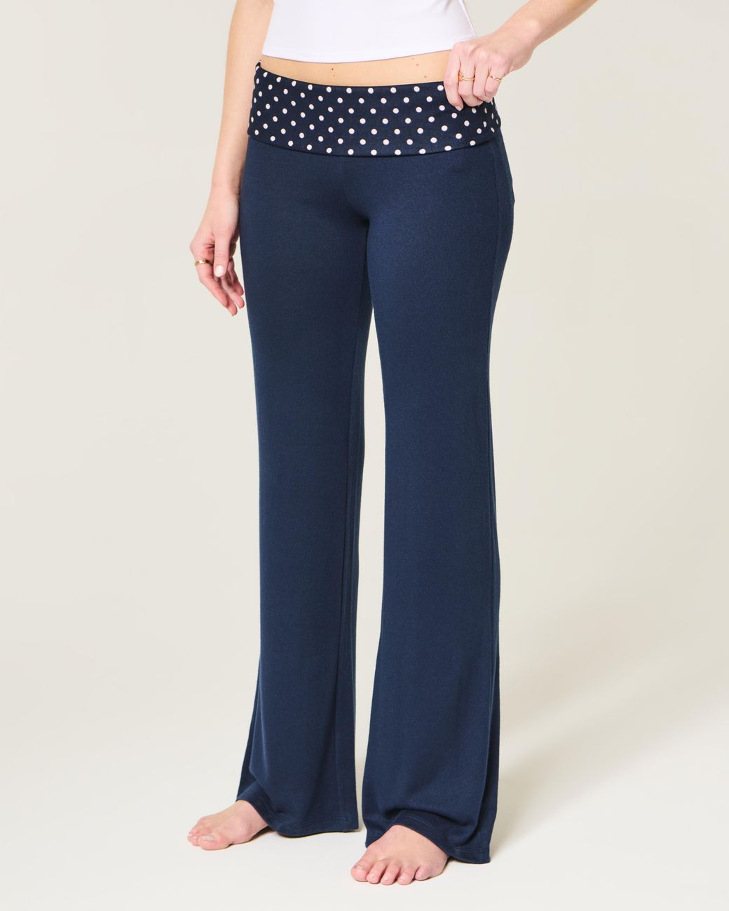 Hollister Blue Always Cozy Foldover Flare Pants