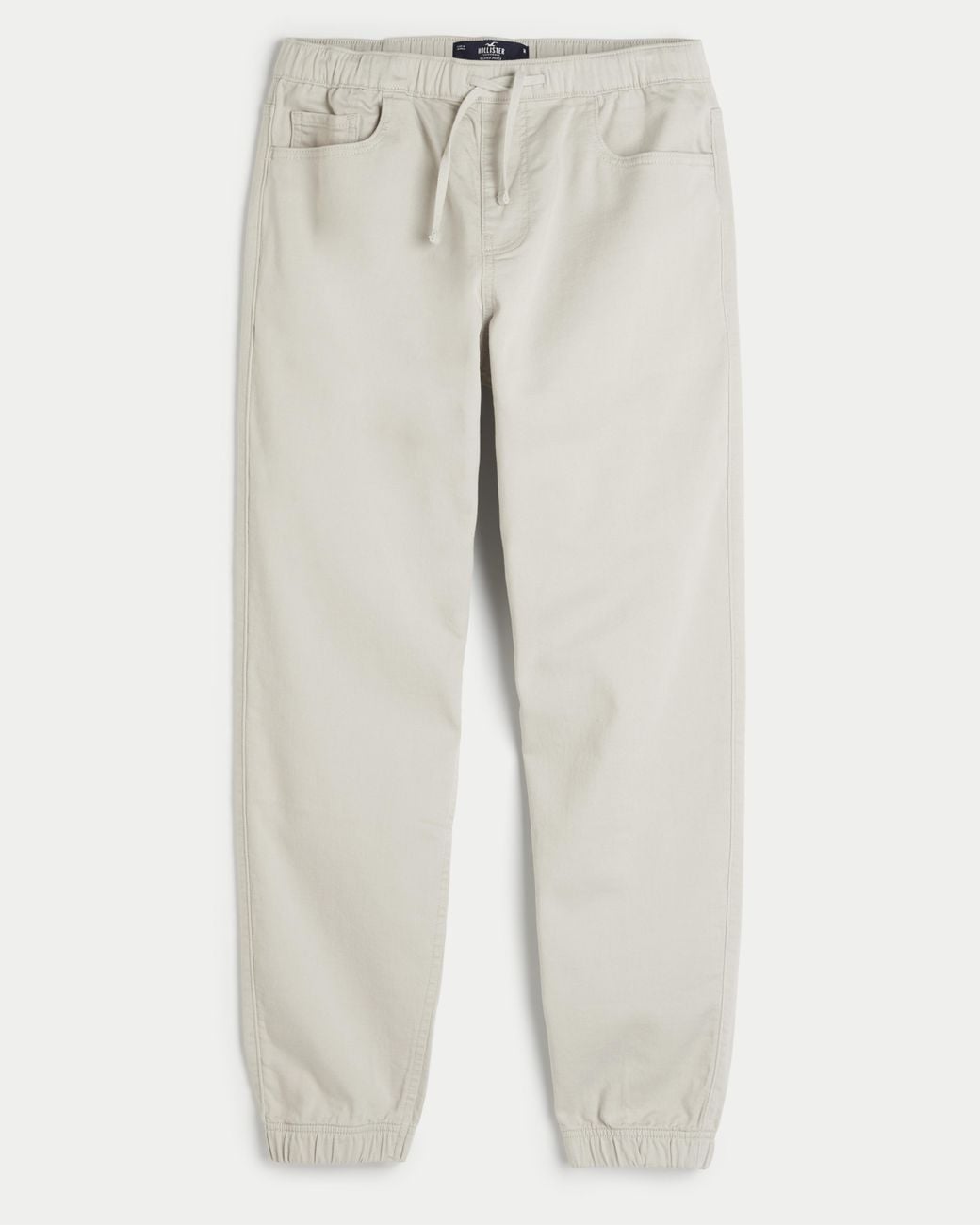 Hollister White Relaxed Twill Joggers for men