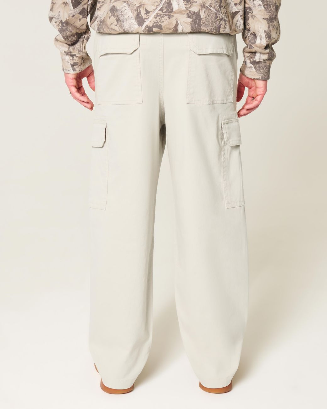 Hollister White Skater Baggy Cargo Pants for men