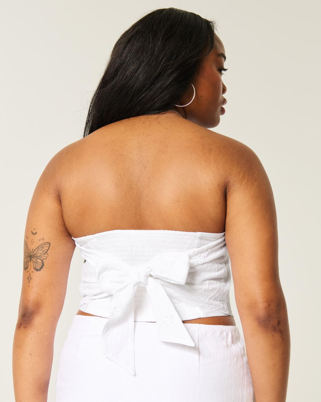 Hollister White Easy Eyelet Bandana Top