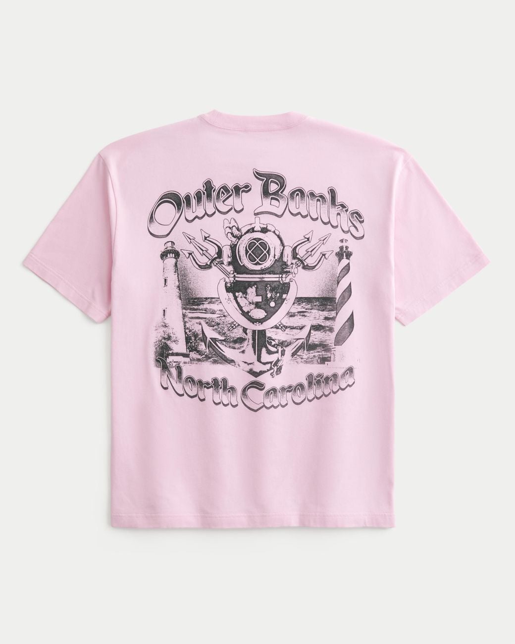 Hollister Pink Boxy Outer Banks Graphic Tee for men