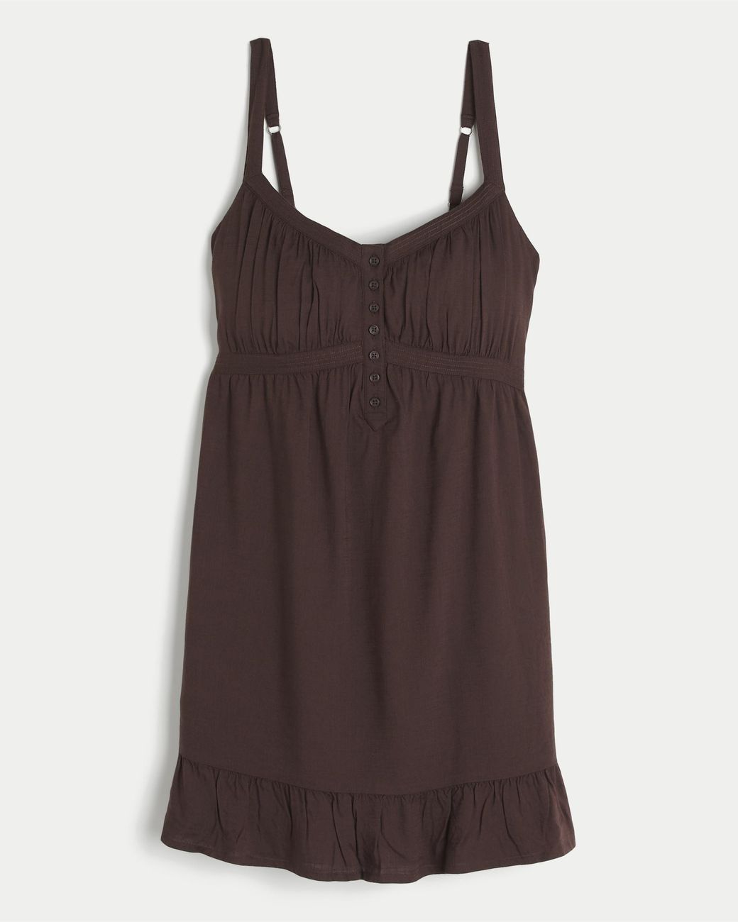 Hollister Brown Button Front Mini Dress