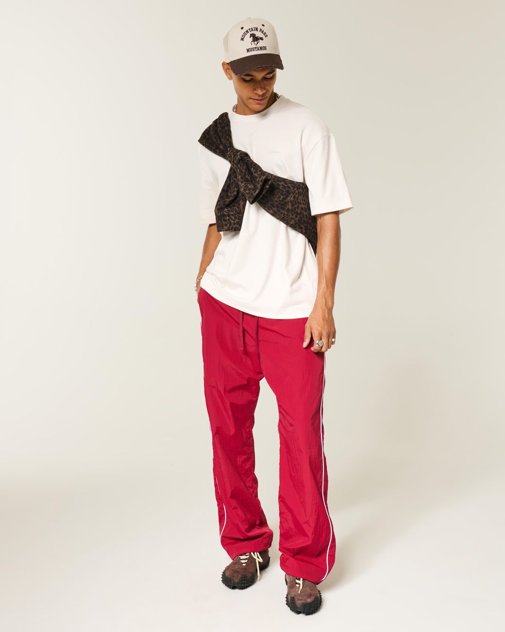 Hollister White Boxy Logo Cooling Tee for men