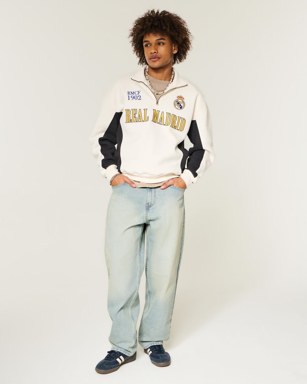 Hollister Blue Light Wash Skater Baggy Jeans for men