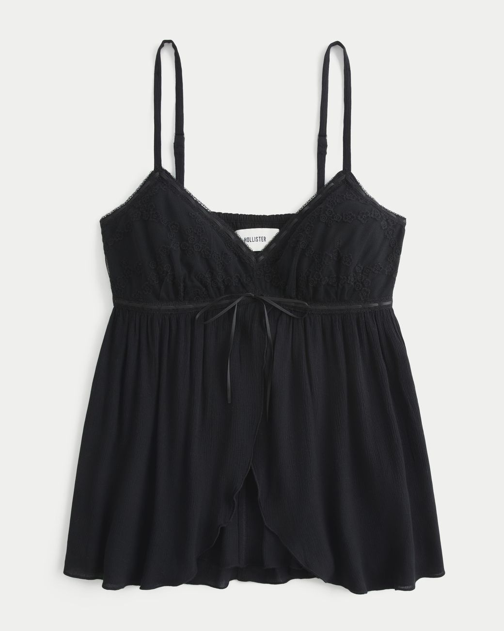 Hollister Black Easy Flyaway Babydoll Tank