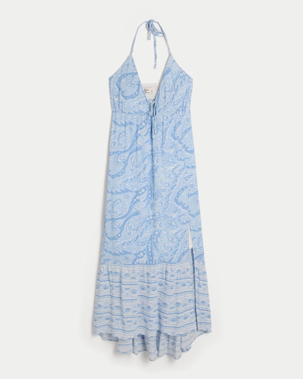 Hollister Asymmetrical Hem Halter Maxi Dress in Blue | Lyst UK