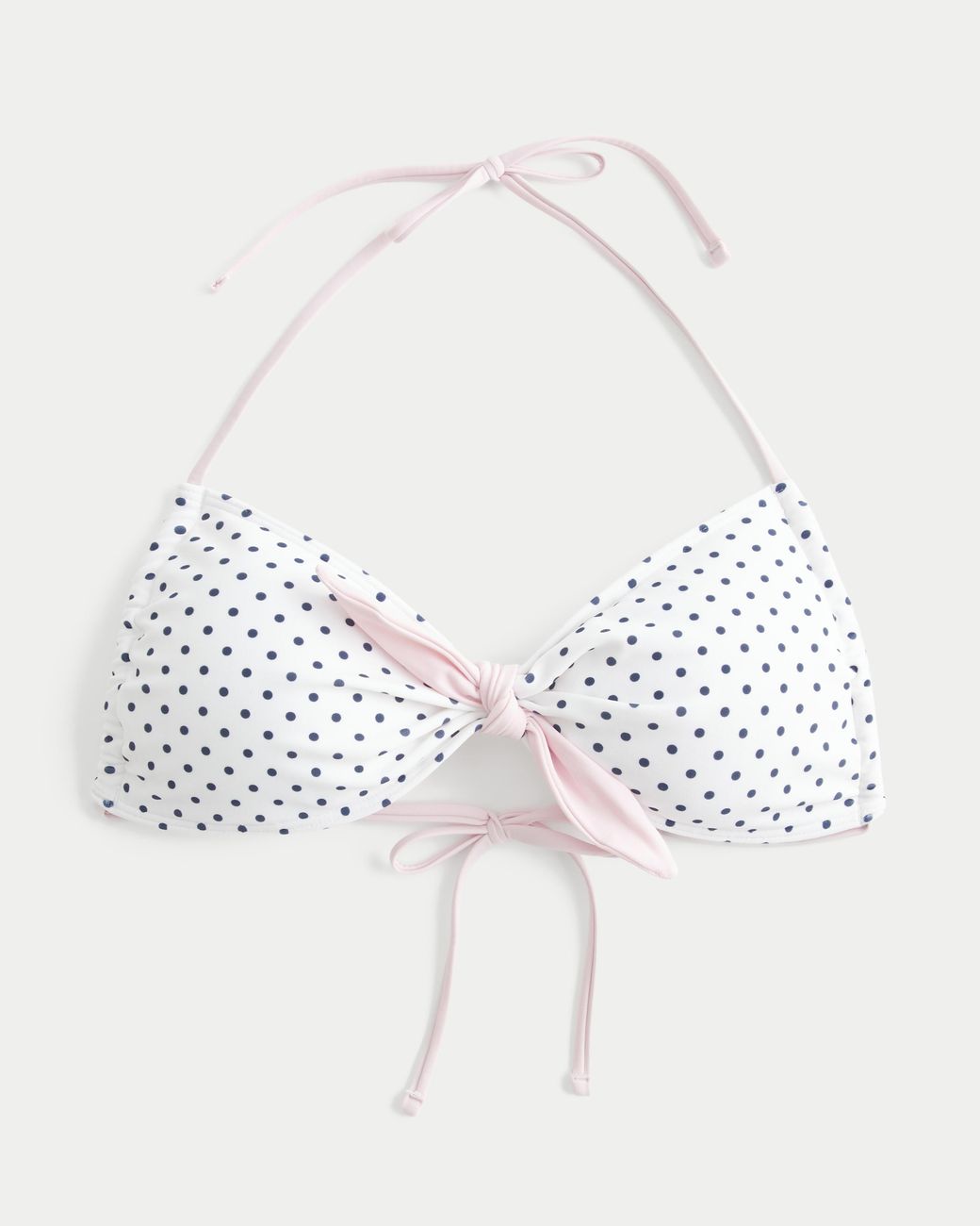 Hollister White Front Tie Halter Bikini Top