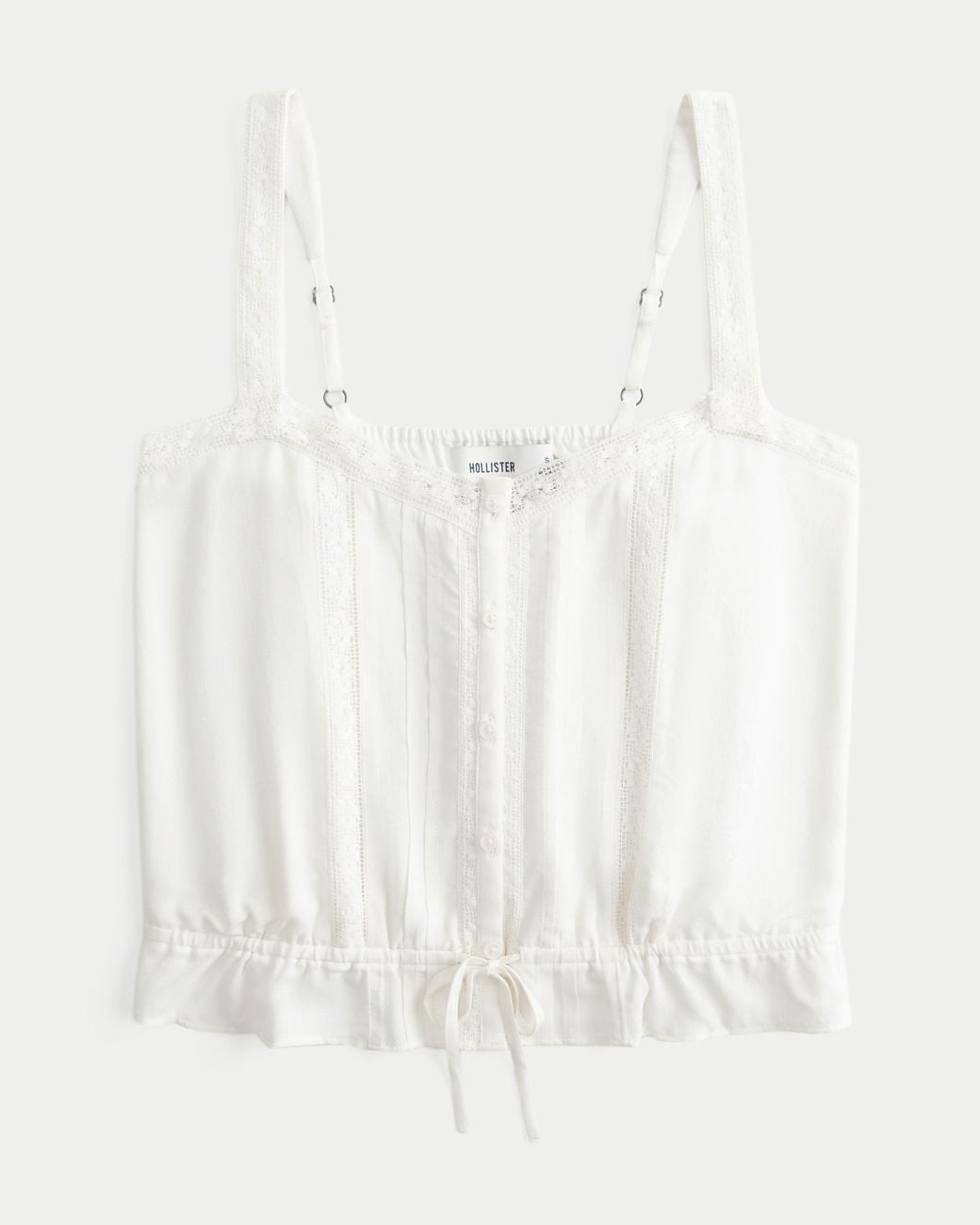 Hollister White Easy Cinch Waist Blouse