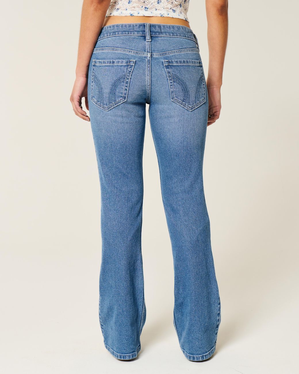 Hollister Blue Low-rise Bootcut Jeans