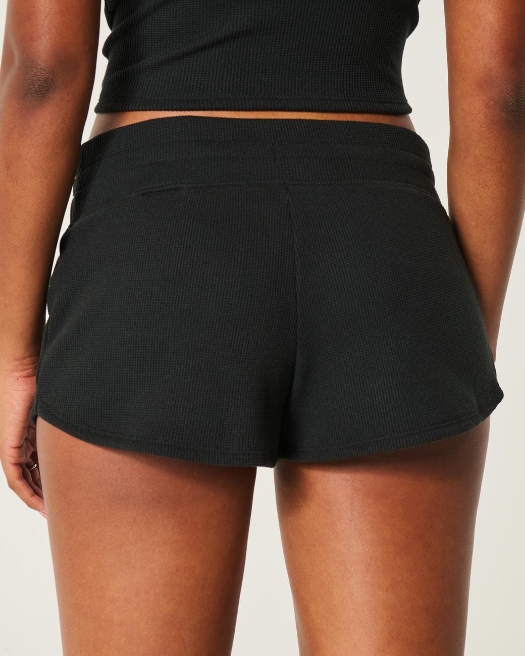 Hollister Black Gilly Hicks Cozy Waffle Mini Shorts
