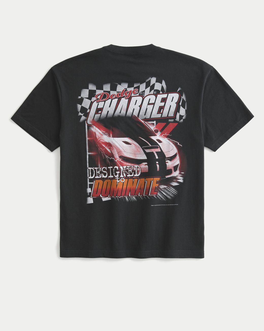 Hollister Black Boxy Dodge Charger Graphic Tee for men