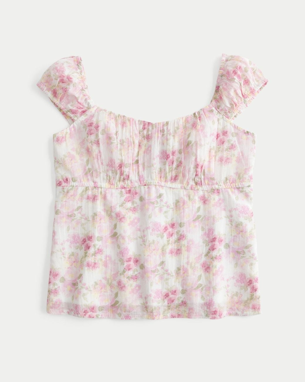 Hollister Pink Ruched Babydoll Top