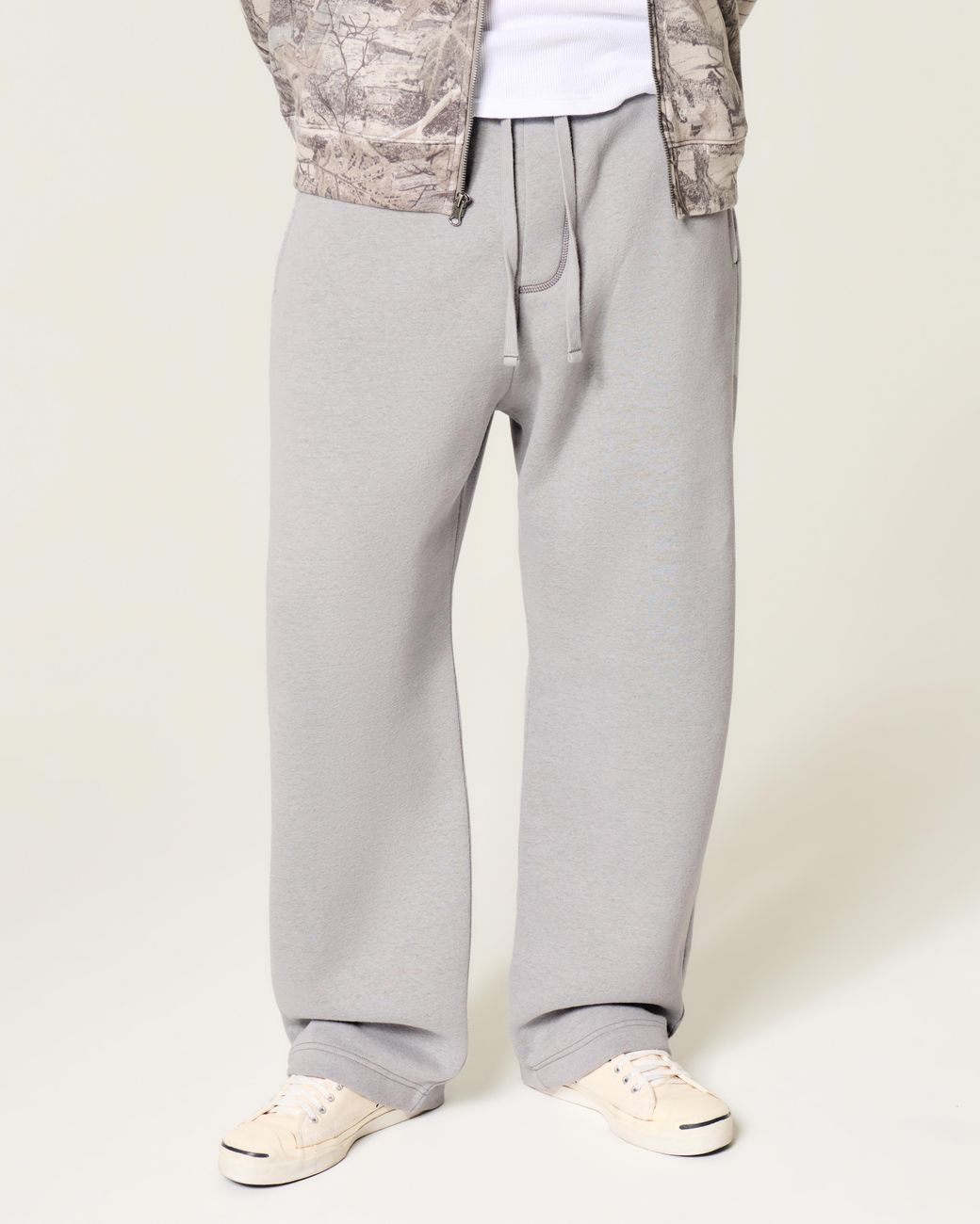 Hollister Gray Hollister Feel Good Back Pocket Embroidery Baggy Sweatpants for men