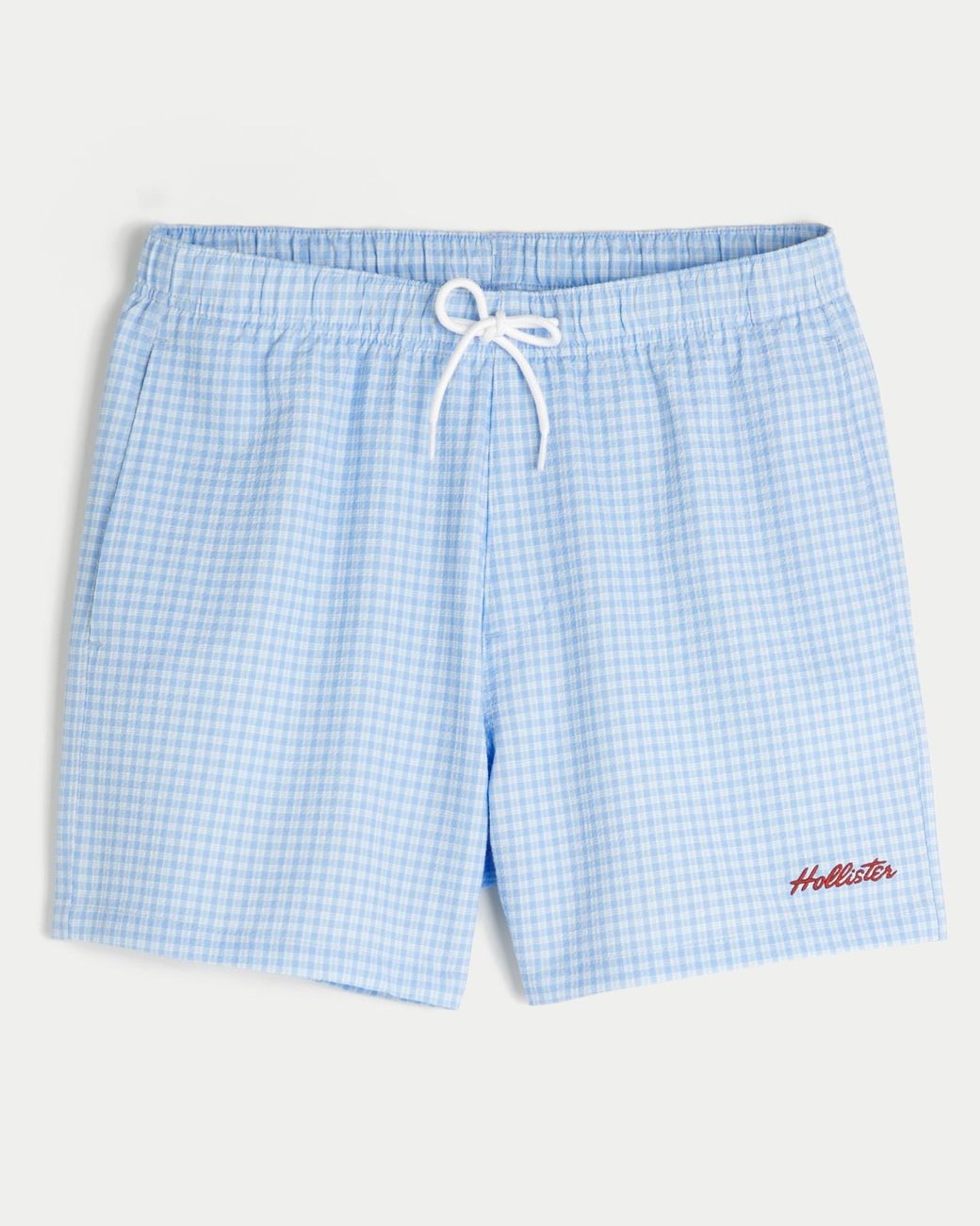 Hollister Blue Mid-thigh Swim Trunks for men