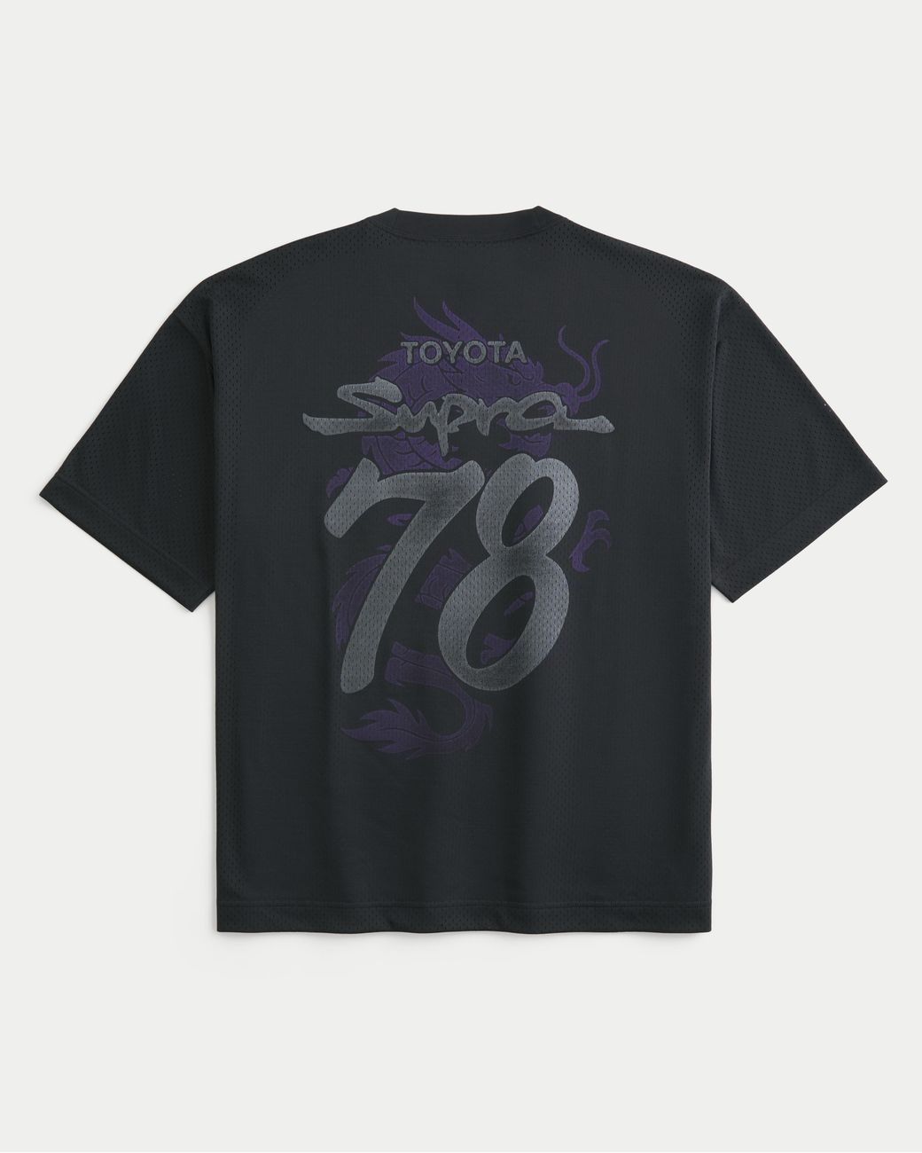 Hollister Black Baggy Toyota Supra Graphic Football Jersey for men