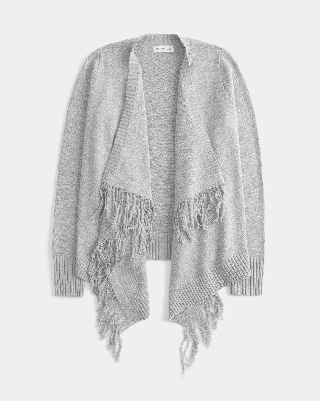 Hollister Gray Easy Fringe No-close Cardigan