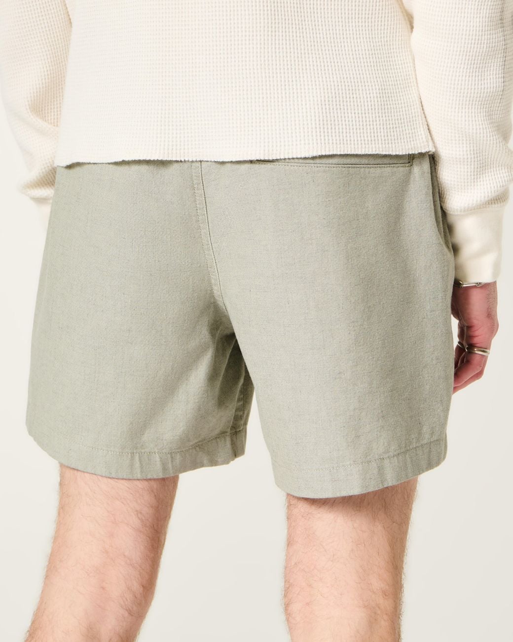 Hollister Gray Mid-thigh Linen-blend Pull-on Shorts for men