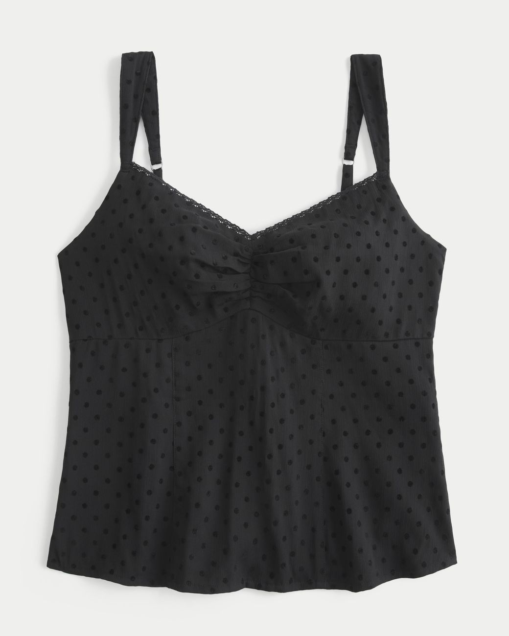 Hollister Black Lace Trim Chiffon Tank