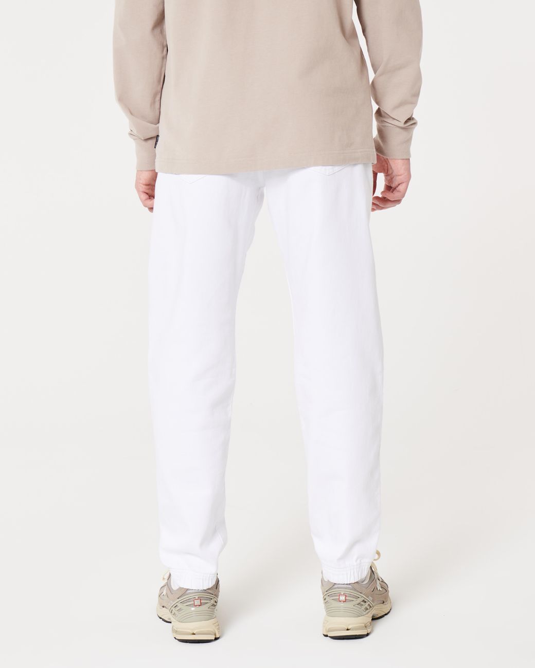 Hollister White Relaxed Joggers for men