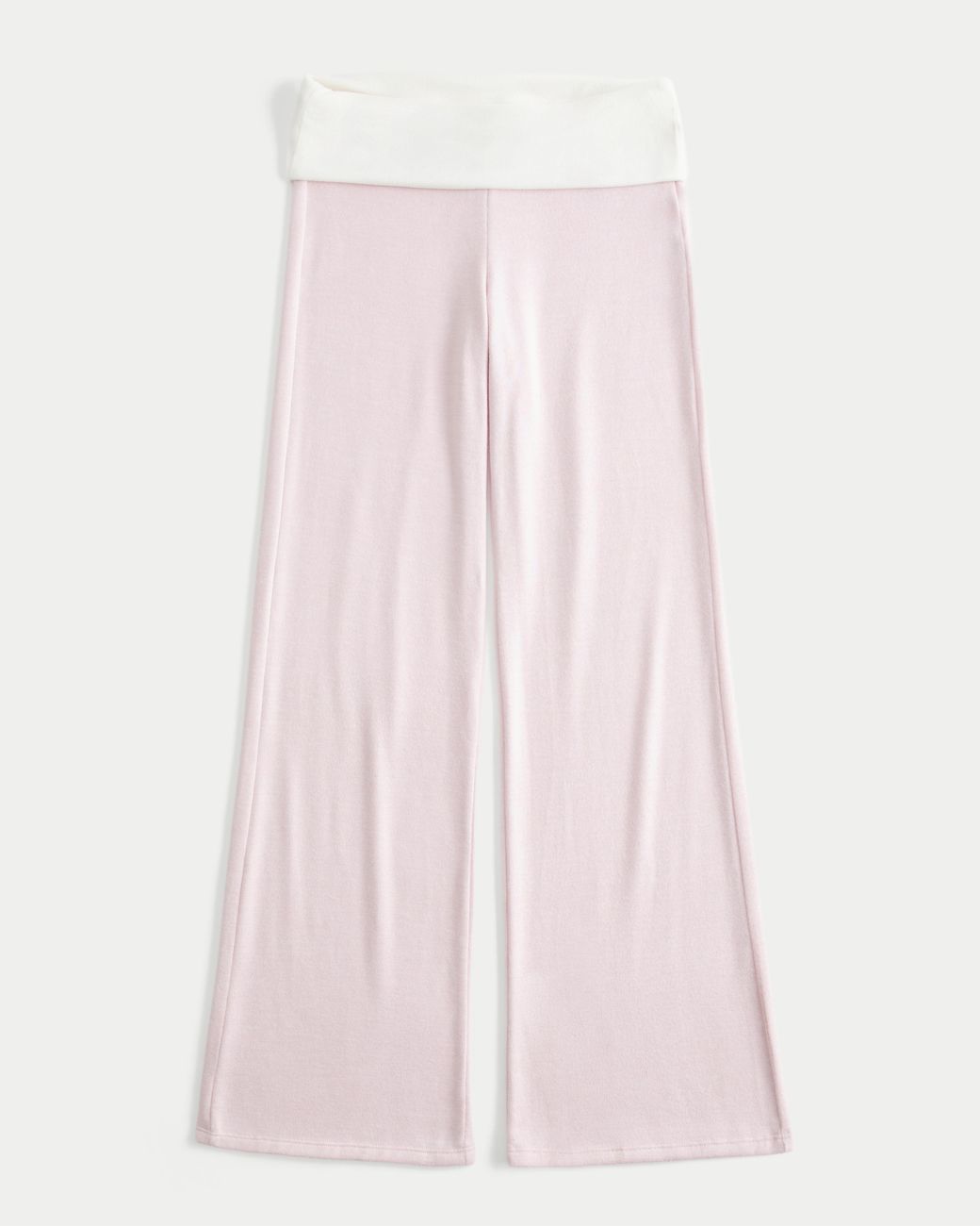 Hollister Pink Foldover Waist Knit Flare Pants
