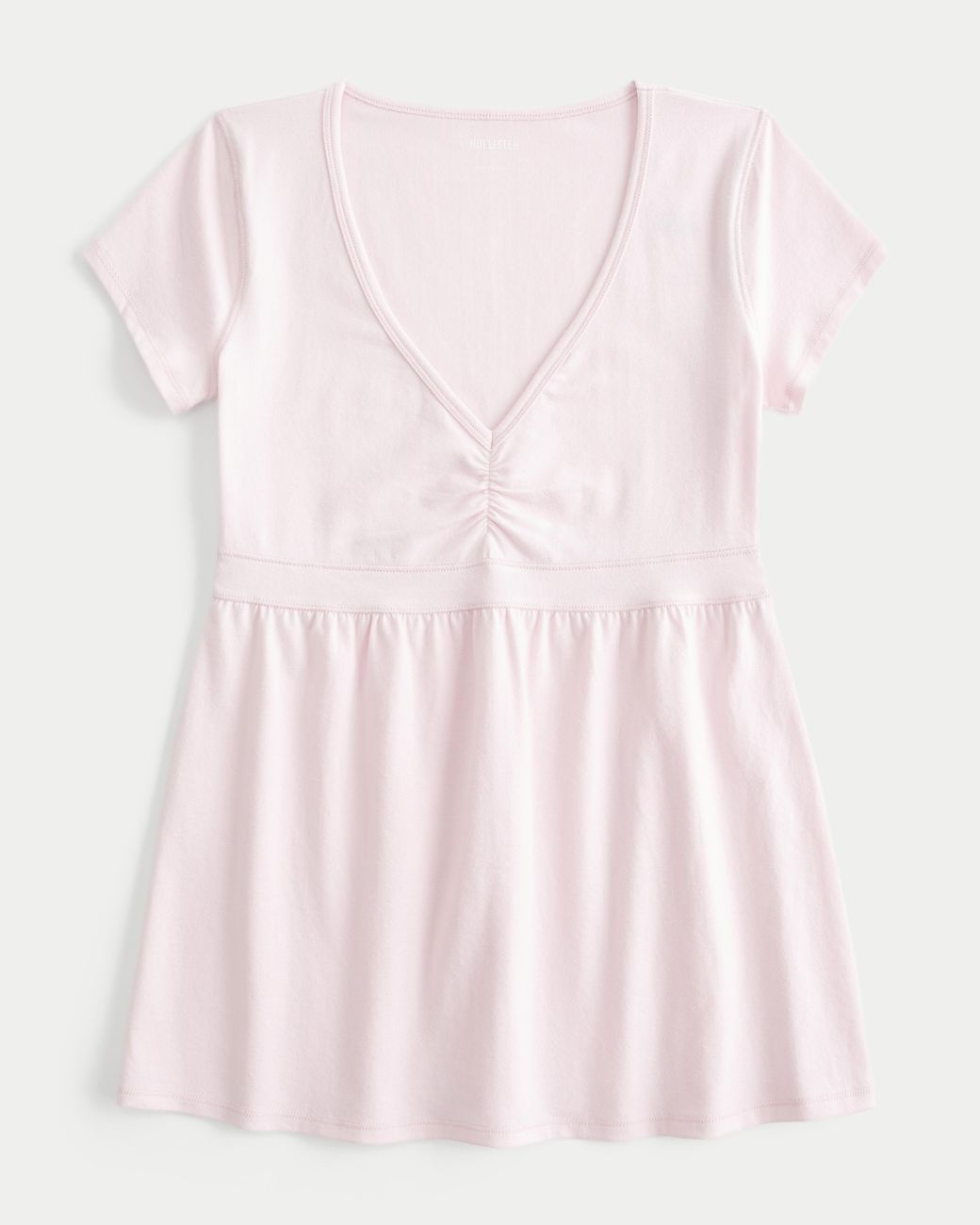 Hollister Pink Easy Short-sleeve Babydoll Top